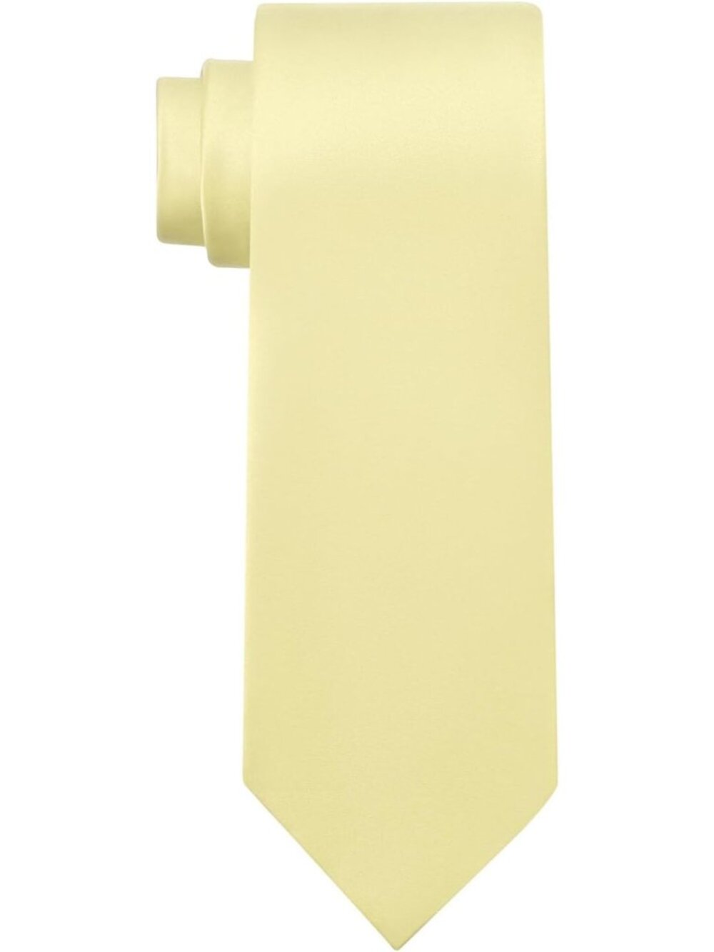 Men's Light Yellow Solid Microfiber Plain Formal Silk Necktie For Business Dress
